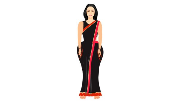 2D Young Woman Character Set in Saree (WOM003)