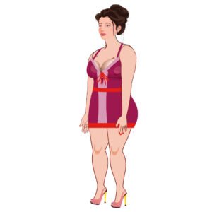 2D Young Woman Character Side View (WOM002)